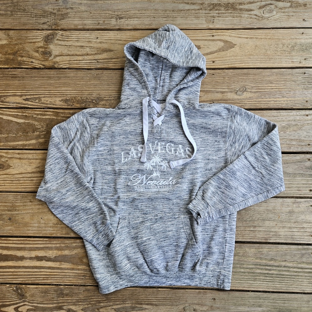 ESY Surf Co Las Vegas Nevada "Genuine Article" Gray Hooded Sweatshirt Size M